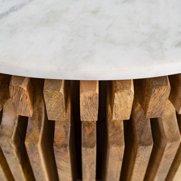 Mesa Centro Madera-Mármol Salón 80 X 80 X 42 cm