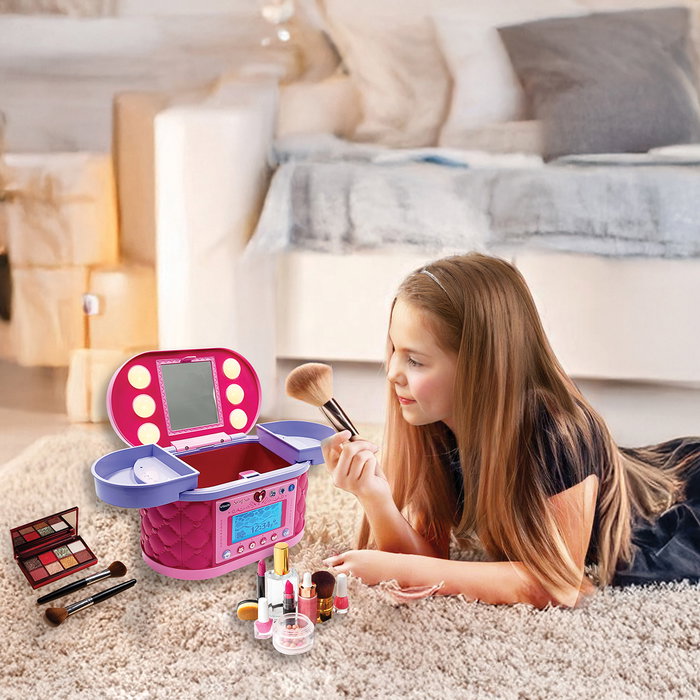 V-Tech Mi Maletín Secreto de Maquillaje 80-581822, Maletín de Juguete con Espejo LED y Pantalla LCD, para Niñas +5 Años