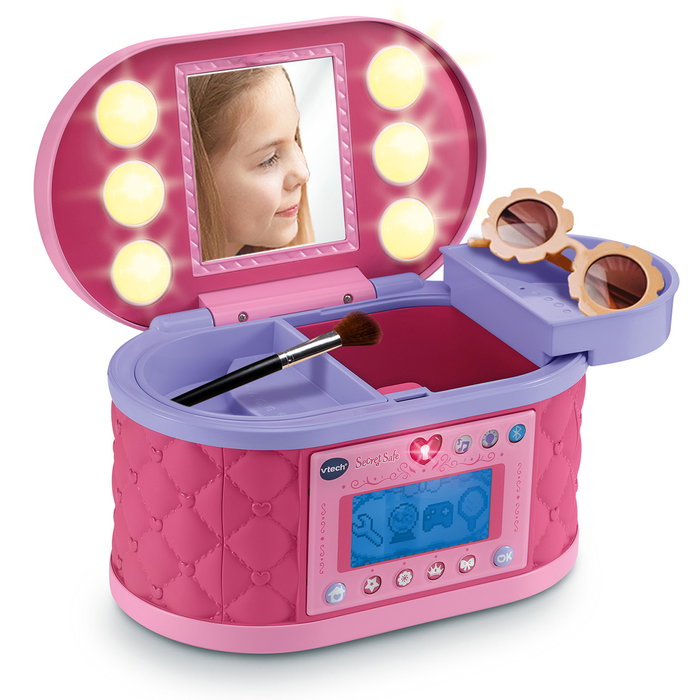 V-Tech Mi Maletín Secreto de Maquillaje 80-581822, Maletín de Juguete con Espejo LED y Pantalla LCD, para Niñas +5 Años