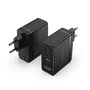 Vention FEGB0-EU Cargador de Pared 100W Negro con 2 Puertos USB-C y 1 USB-A, Quick Charge 3.0 y PD 3.0, Protección Sobrecarga