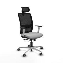 PIQUERAS Y CRESPO Silla de oficina Haches con mecanismo Sincro/Traslack Gris claro y Negro