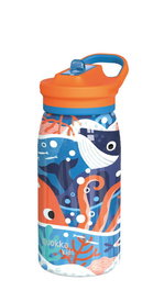 QUOKKA Botella Termo para Niños Kids Ocean 445ml Acero Inoxidable con Tapa Sipper Pop - Termo Infantil