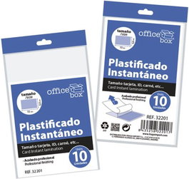 FRAGA IMPORT, S.L. Blíster de 10 láminas para plastificado instantáneo de tarjetas 66x100 mm
