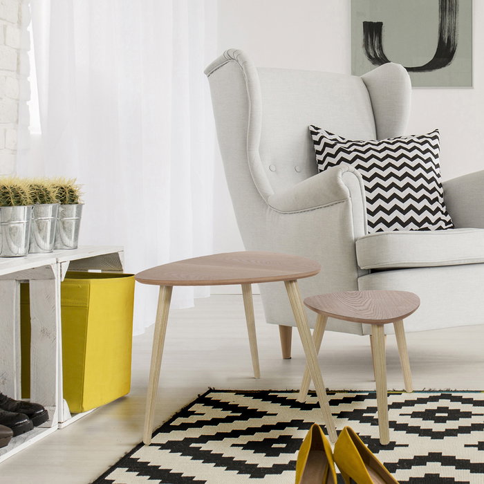 Home Deco Factory JGO. 2 Mesas Nido Triangulares