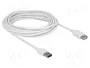 DeLOCK 85202 Cable de extensión USB 2.0 Macho a Hembra 5 m Blanco