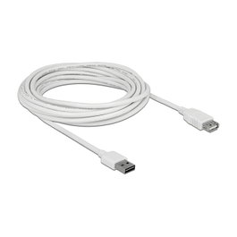 DeLOCK Cable de extensión EASY-USB 2.0 USB tipo A a USB tipo A, 5 m, Blanco