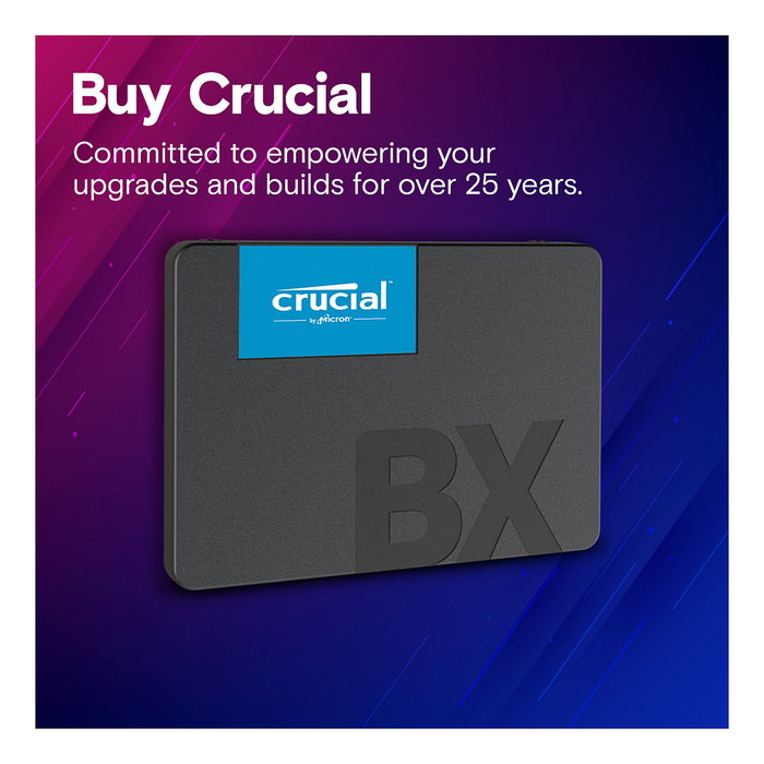 Crucial BX500 SSD Interno 4TB SATA III 2.5" 3D NAND, 540 MB/s Lectura, 500 MB/s Escritura, 6 Gb/s, 7mm Crucial BX500 SSD Interno 4TB SATA III 2.5" 3D NAND, 540 MB/s Lectura, 500 MB/s Escritura, 6 Gb/s, 7mm