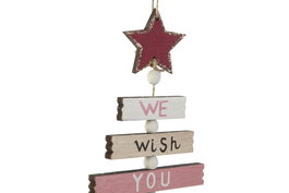 DKD Home Decor Decoración Colgante Azul Blanco 0.6 x 24 x 15 cm (6 Unidades)