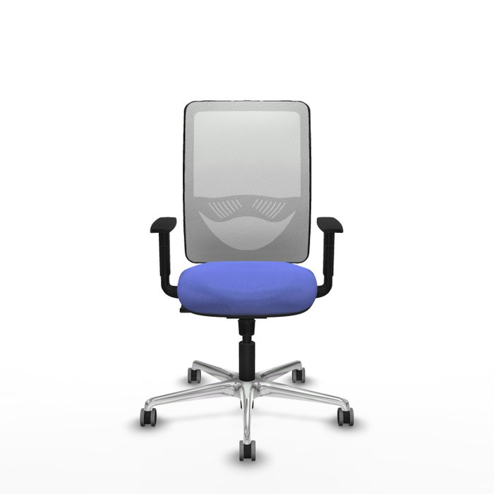 PIQUERAS Y CRESPO Silla de oficina Zulema con mecanismo Sincro, Azul claro y Blanco