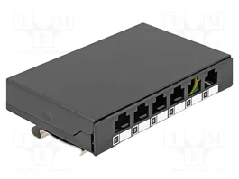 DeLOCK 90628 Panel de parches de 6 puertos para módulos Keystone, negro
