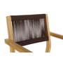 DKD Home Decor Mesa y Set de 5 Piezas en Teca y Cuerda Marrón 90x90x75 cm