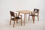 DKD Home Decor Mesa y Set de 5 Piezas en Teca y Cuerda Marrón 90x90x75 cm
