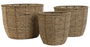 DKD Home Decor Macetero Tropical Marron Fibra Hecho a mano 31 x 24 x 31 cm Set de 3