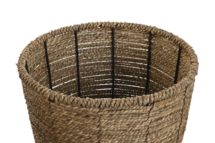 DKD Home Decor Set de 3 Maceteros de Fibra 31x31x24 Natural Marrón