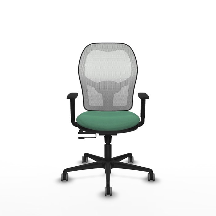 PIQUERAS Y CRESPO Silla de oficina Jorquera con mecanismo Sincro/Traslack, Verde esmeralda y Blanco