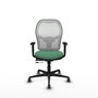 PIQUERAS Y CRESPO Silla de oficina Jorquera con mecanismo Sincro/Traslack, Verde esmeralda y Blanco