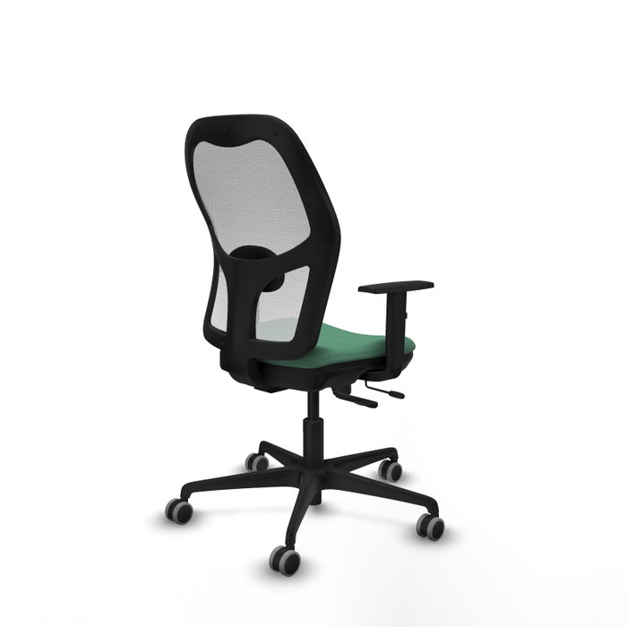 PIQUERAS Y CRESPO Silla de oficina Jorquera con mecanismo Sincro/Traslack, Verde esmeralda y Blanco