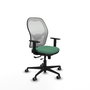 PIQUERAS Y CRESPO Silla de oficina Jorquera con mecanismo Sincro/Traslack, Verde esmeralda y Blanco