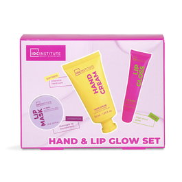 Idc Institute Glissy Radiant Essentials Hand & Lip Glow Estuche 3 pz