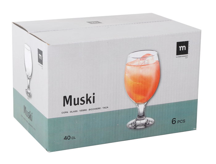 La Mediterranea Set 6 Copas Muski 400 cc (4 Cajas)