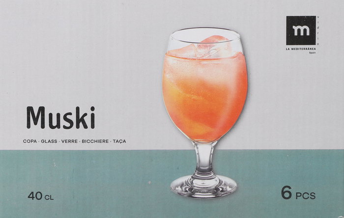 La Mediterranea Set 6 Copas Muski 400 cc (4 Cajas)