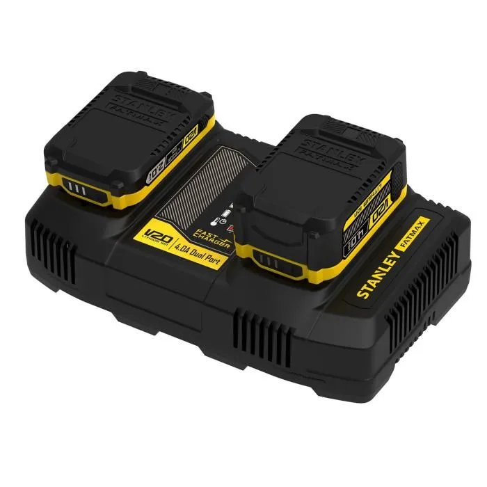 Stanley Fatmax Cargador Doble 18V 4A SFMCB24-QW Compatible Generación V20