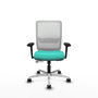 PIQUERAS Y CRESPO Silla de oficina Haches con mecanismo Sincro/Traslack, Turquesa y Blanco