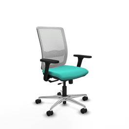 PIQUERAS Y CRESPO Silla de oficina Haches con mecanismo Sincro/Traslack, Turquesa y Blanco