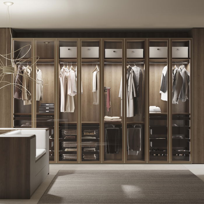 Emuca Bastidor con guías de cierre suave y extracción total para accesorios de armario Quartz, 662-688mm, Aluminio y Plástico, Titanio