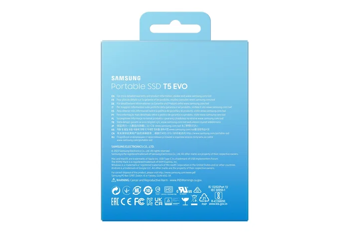 Samsung Portable T5 EVO 2 TB Negro