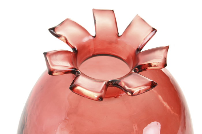 DKD Home Decor Jarron Moderno Granate Cristal 16 x 19 x 16 cm (4 Unidades)