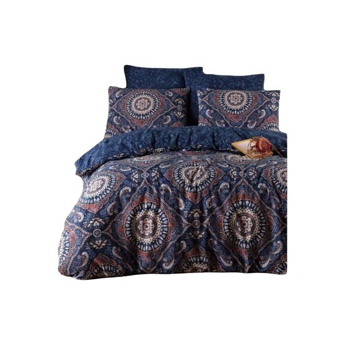 Aucune Juego de cama azul con funda nórdica 220x240 cm y 2 fundas de almohada 60x60 cm