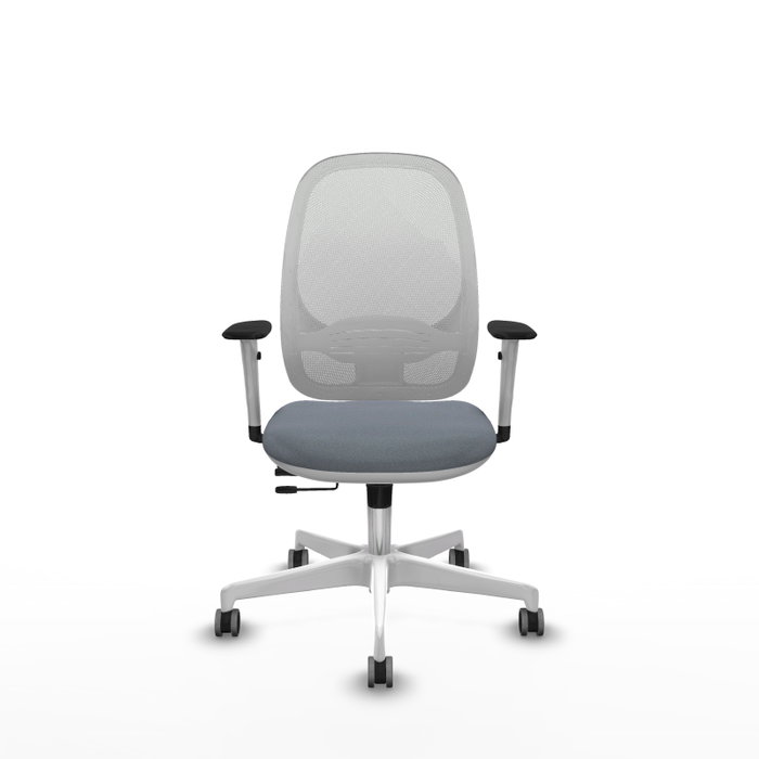 PIQUERAS Y CRESPO Silla de oficina Cilanco con mecanismo Sincro/Traslack, Gris y Blanco