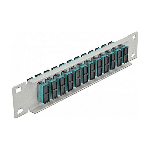 DeLOCK Patchpanel de fibra óptica 12 puertos SC Duplex 10″ aqua/gris DeLOCK Patchpanel de fibra óptica 12 puertos SC Duplex 10″ aqua/gris