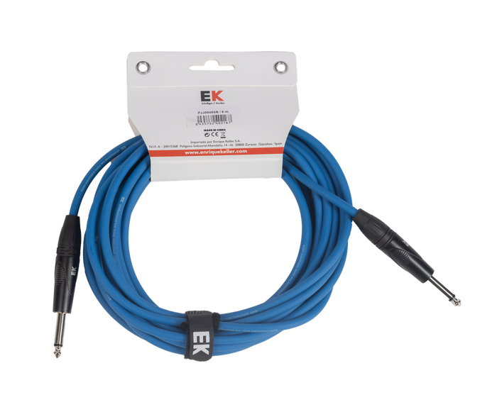 Cable Ek Audio para Guitarra Jack Recto-Recto 3M Azul Cable Ek Audio para Guitarra Jack Recto-Recto 3M Azul