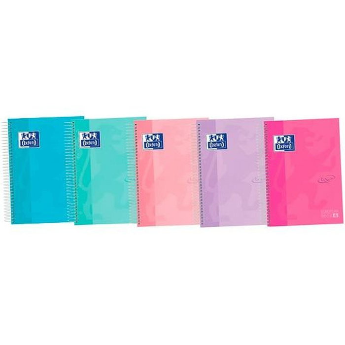 OXFORD Bloc School EU.Book 4 Touch A5+ 120h Cuadriculado 5x5 Surtido (Set de 5)