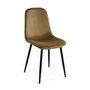 Versa Silla de Terciopelo Marrón con Patas de Madera, 42x45x88 cm (4 Unidades)
