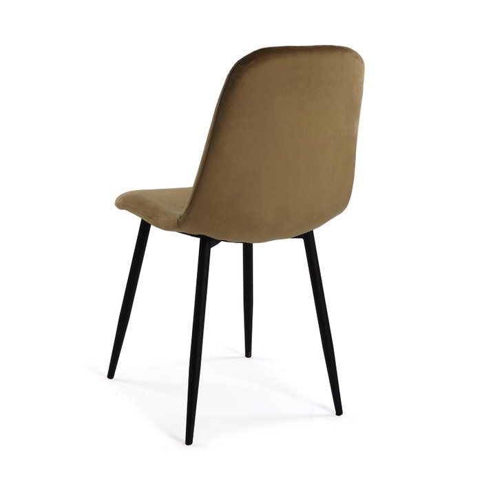 Versa Silla de Terciopelo Marrón con Patas de Madera, 42x45x88 cm (4 Unidades)