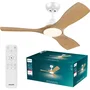 Philips Ventilador de Techo Olas Blanco/Madera con LED y Mando a Distancia