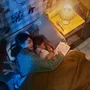 Philips Ventilador de Techo Olas Blanco/Madera con LED y Mando a Distancia