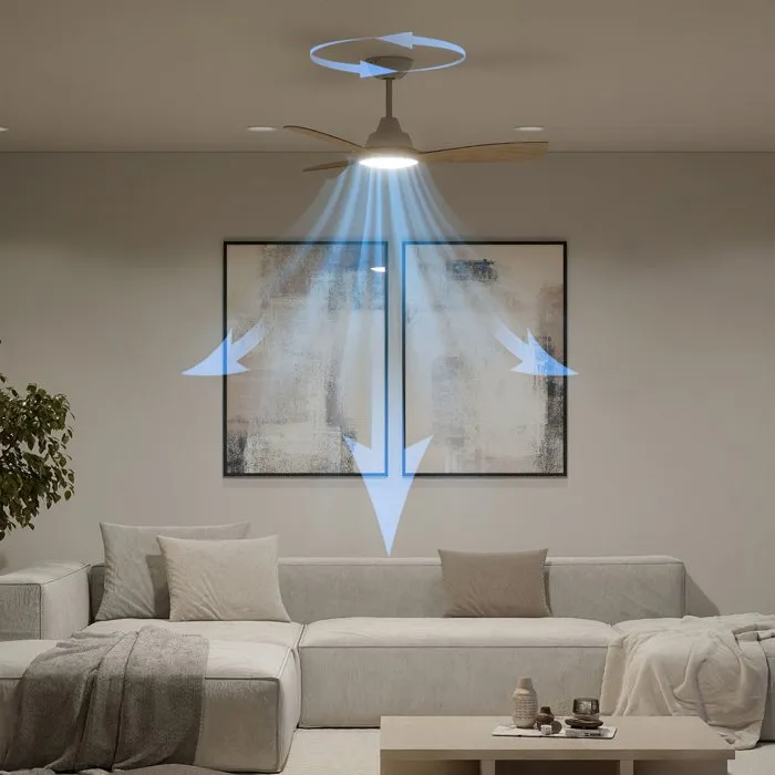Philips Ventilador de Techo Olas Blanco/Madera con LED y Mando a Distancia