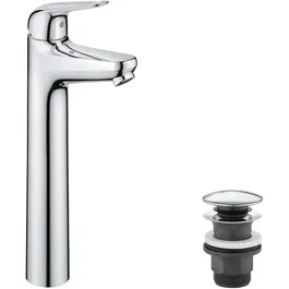 Grohe 24331001 Mezclador Monomando de Lavabo Cromo Alto Tamaño XL Ahorro Agua Desagüe Click-Clack