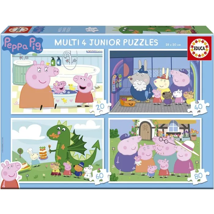 Educa Puzzle Multi 4 Junior Peppa Pig EDU8412668203297 - 20+40+60+80 piezas Educa Puzzle Multi 4 Junior Peppa Pig EDU8412668203297 - 20+40+60+80 piezas