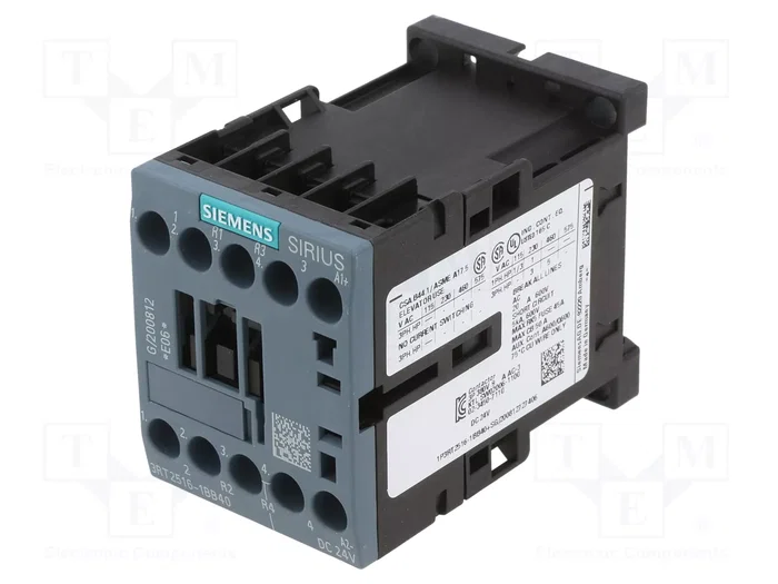 SIEMENS 3RT2516-1BB40 Contactor 4-polar 9A 24VDC SIEMENS 3RT2516-1BB40 Contactor 4-polar 9A 24VDC