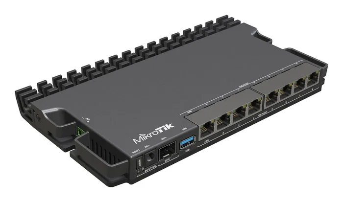 Mikrotik RB5009UPR+S+IN Router 1x Puerto 2.5 Gigabit, 7x Puertos 1 Gigabit, Con PoE+ Out/In y 1x Puerto SFP+, Color Negro