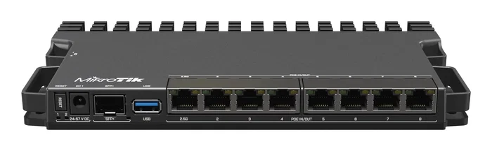 Mikrotik RB5009UPR+S+IN Router 1x Puerto 2.5 Gigabit, 7x Puertos 1 Gigabit, Con PoE+ Out/In y 1x Puerto SFP+, Color Negro