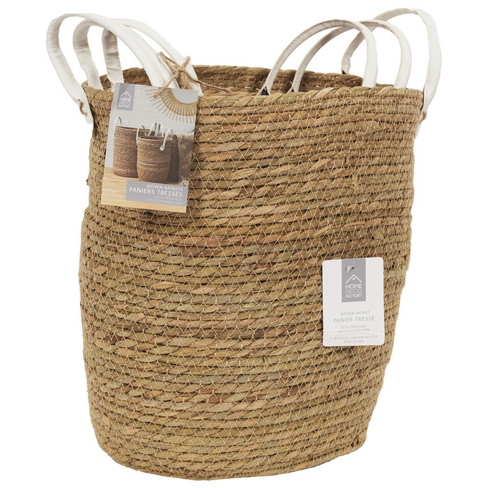 Home Deco Factory Juego de 3 Cestas Mirage Ecológicas con Asas Home Deco Factory Juego de 3 Cestas Mirage Ecológicas con Asas