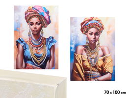 Giftdecor Lienzo Mujeres Turbante Collar Surtido 70x100 cm (Set de 4)