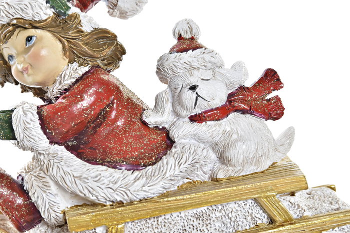 DKD Home Decor Figura de Resina Trineo Surtido de 2 Unidades