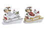 DKD Home Decor Figura de Resina Trineo Surtido de 2 Unidades